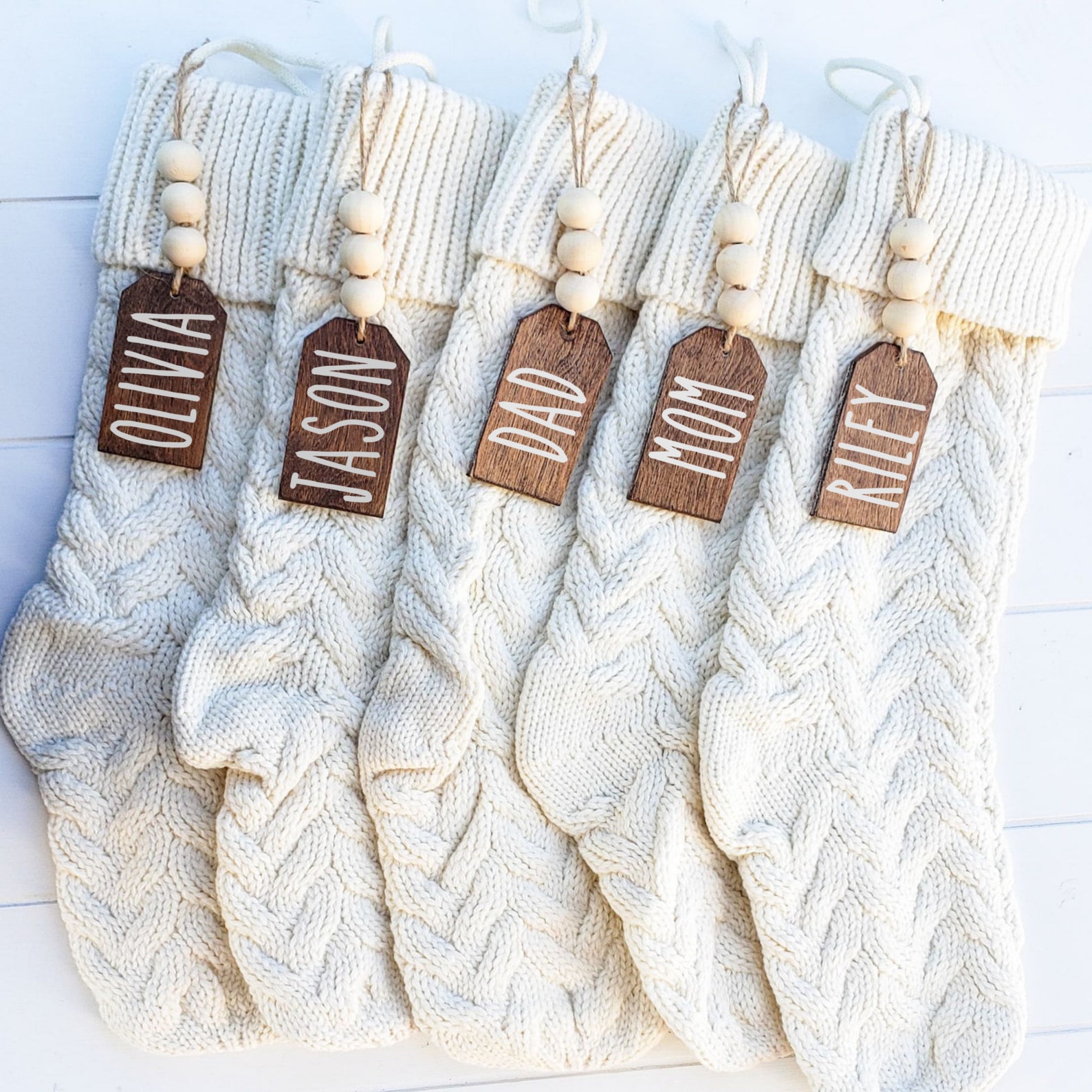 Farmhouse stocking tags Wood stocking tags rustic wood Etsy