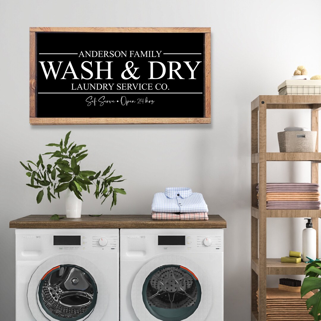 Personalized Laundry Room Sign, Family Name Laundry Room Sign, Modern ...