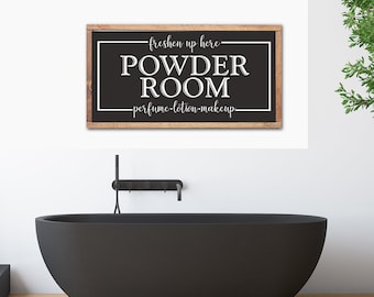 Powder Room Sign, Farmhouse Bathroom Sign, Half Bath Sign, Bathroom Decor, Bathroom Wall Decor, Powder Room Decor, Master Bath Decor