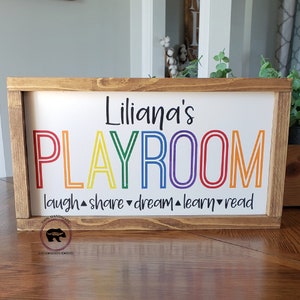 Personalized Playroom Wood Sign, Custom Playroom Sign, Playroom Sign, Playroom Decor, Kids Playroom Wall Decor, Playroom Sign with Names image 3