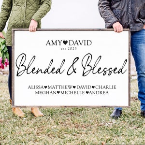 Blended and Blessed Sign, Personalized Blended Family Name Sign, The Perfect Blend Sign, This is Us Sign, Wedding Gift, Adoption Family Sign