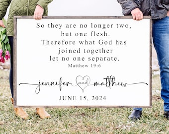 Matthew 19:6, What God Has Joined Together Let No One Separate, Custom Christian Wedding Gift, Wedding Scripture Sign, Wedding Shower Gift