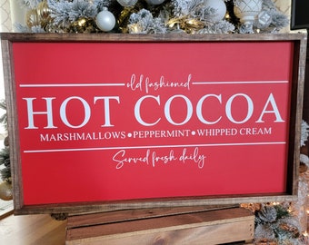 Hot Cocoa Bar Sign, Hot Chocolate Bar Sign, Christmas Coffee Bar Kitchen Decor, Modern Farmhouse Christmas Decor, Winter Wall Decor