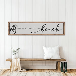 Life Is Better At The Beach Wood Sign, Boho Beach House Wall Decor, Beach Home Decor, Coastal Wood Decor, Nautical Decor, Beach Wall Art
