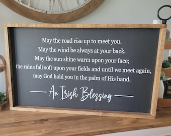 An Irish Blessing St. Patrick's Day Wood Sign, May the Road Rise Up to Meet You, Irish Prayer Sign, St Patricks Day Entryway Wall Decor