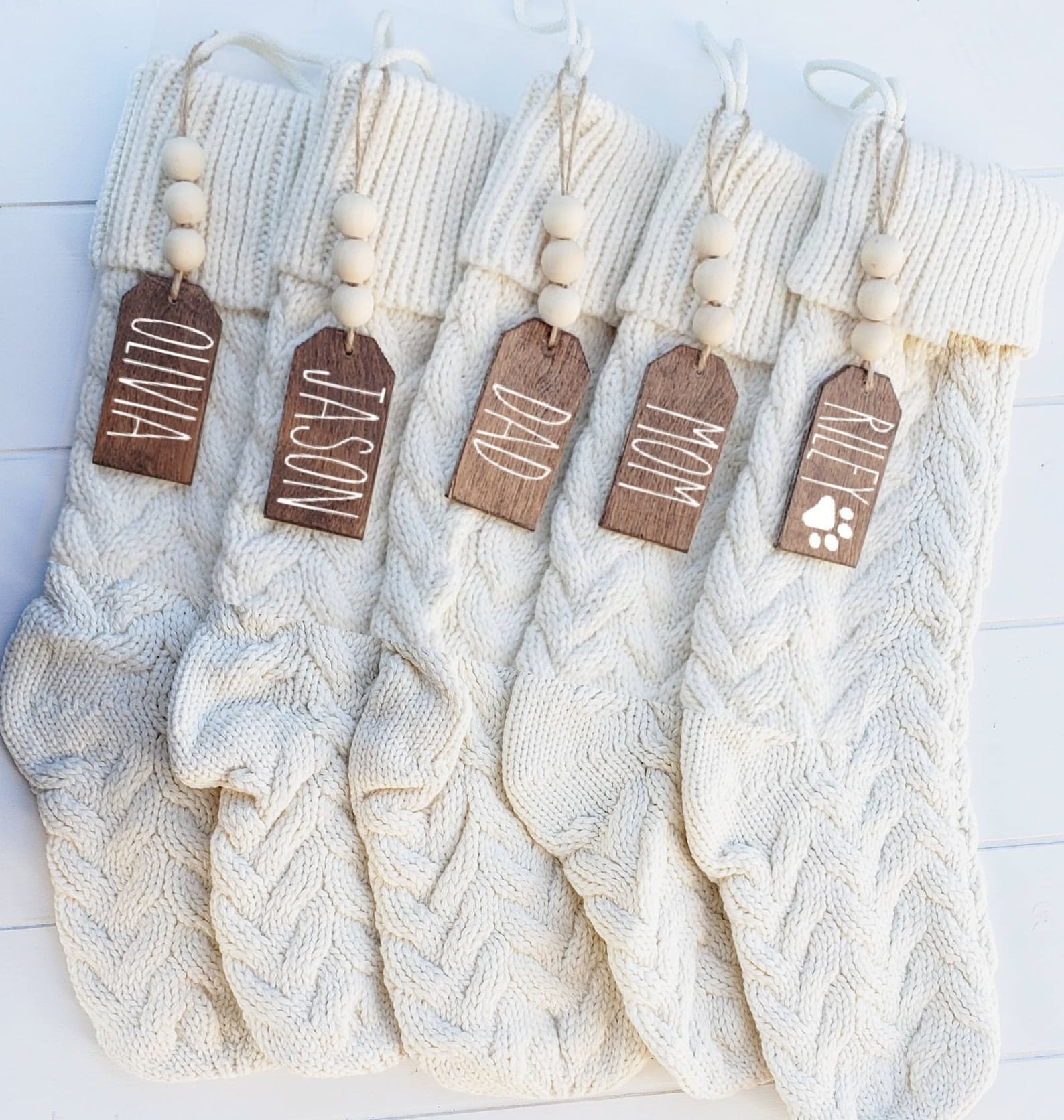 Christmas Stocking Name Tags Farmhouse Stocking Tags With Etsy