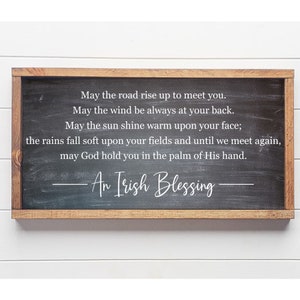 An Irish Blessing St. Patrick&#39;s Day Wood Sign, May the Road Rise Up to Meet You, Irish Prayer Sign, St Patricks Day Entryway Wall Decor