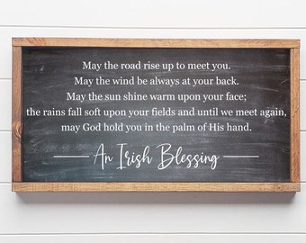 An Irish Blessing St. Patrick's Day Wood Sign, May the Road Rise Up to Meet You, Irish Prayer Sign, St Patricks Day Entryway Wall Decor