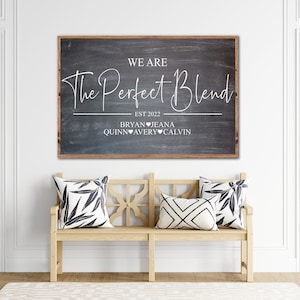 The Perfect Blend Family Sign, Personalized Family Sign, Blended Family Sign, Custom Family Sign, Blended and Blessed Sign, This is Us Sign