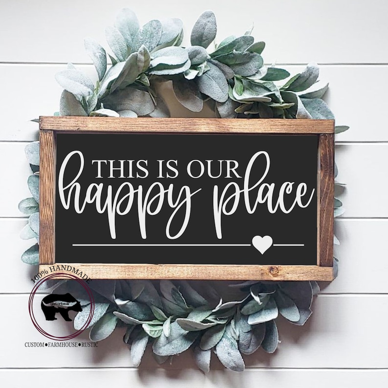 This is Our Happy Place Wood Sign Family Wood Sign Living Etsy