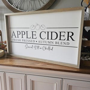 Apple Cider Sign, Modern Farmhouse Fall Coffee Bar Decor, Fall Entryway Decor, Fall Wall Decor, Fall Mantle Decor, Autumn Decor immagine 2