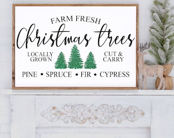 Farm Fresh Christmas Trees Sign, Christmas Tree Farm SIgn, Farmhouse Christmas Sign, Rustic Christmas Sign, Farmhouse Christmas Decor