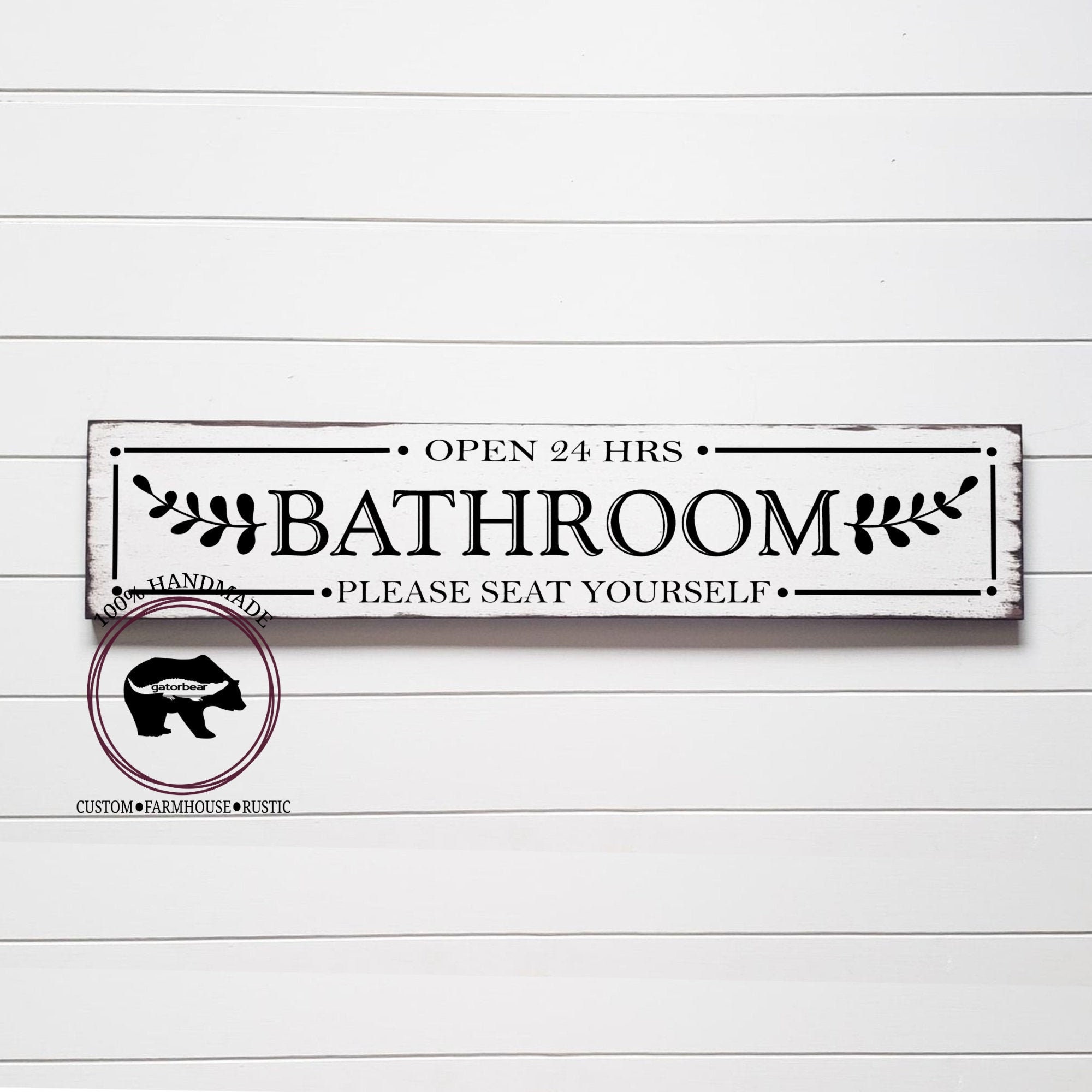 Signo de baño de la granja decoración de la pared del baño | Etsy