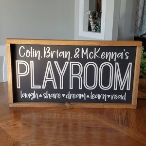 Personalized Playroom Wood Sign, Custom Playroom Sign, Playroom Sign, Playroom Decor, Kids Playroom Wall Decor, Playroom Sign with Names image 5