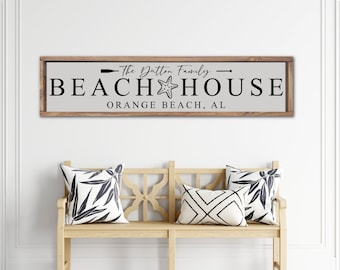 Personalized Beach House Wood Sign, Last Name Custom Beach House Sign, Beach Home Decor, Coastal Wood Decor, Nautical Decor, Beach Wall Art