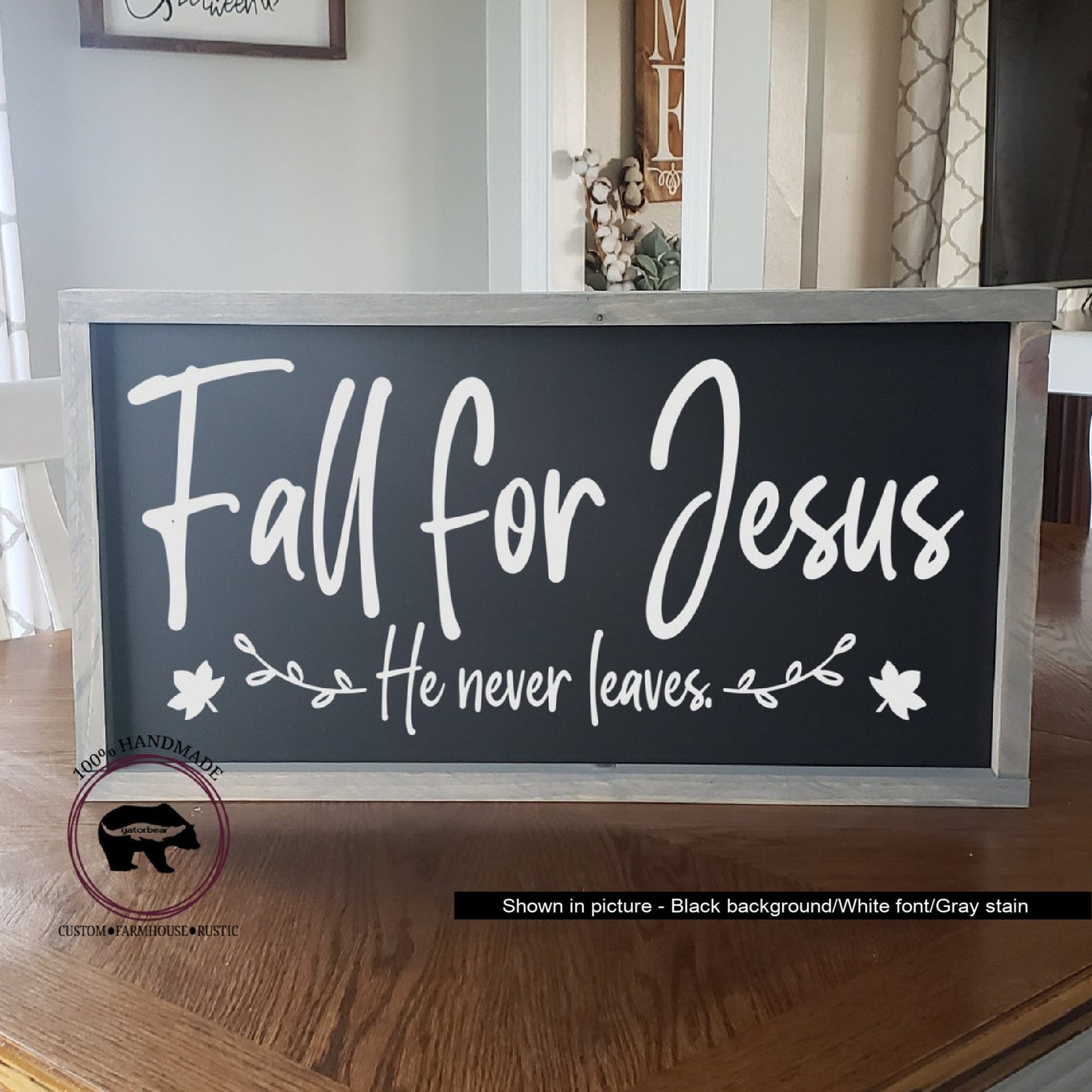 Fall for Jesus He Never Leaves Sign Christian Fall Sign Etsy