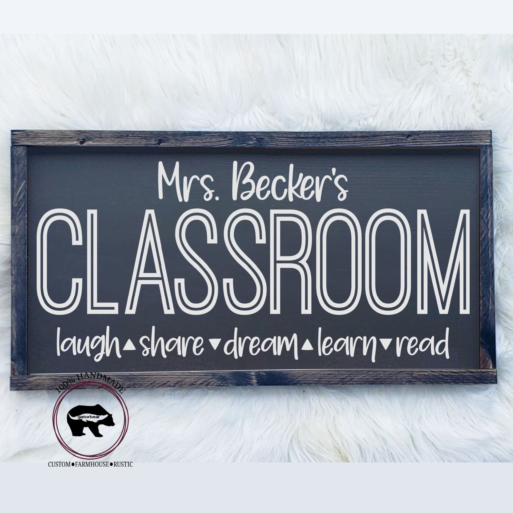 Personalized Classroom Wood Sign Custom Teacher Sign Teacher | Etsy