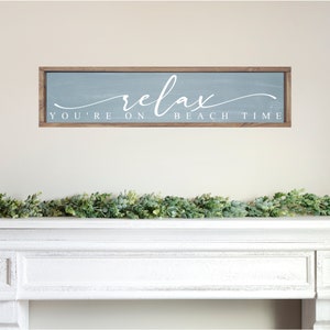 Relax You're on Beach Time Wood Sign, Boho Beach House Wall Decor, Beach Home Decor, Coastal Wood Decor, Nautical Decor, Beach Wall Art
