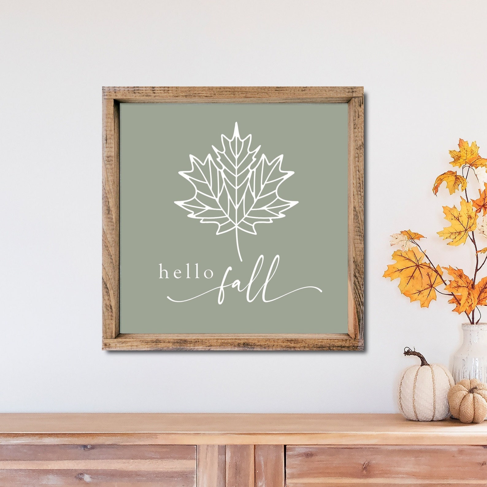 Hello Fall Wood Sign, Modern Farmhouse Fall Sign Decor, Farmhouse Fall ...