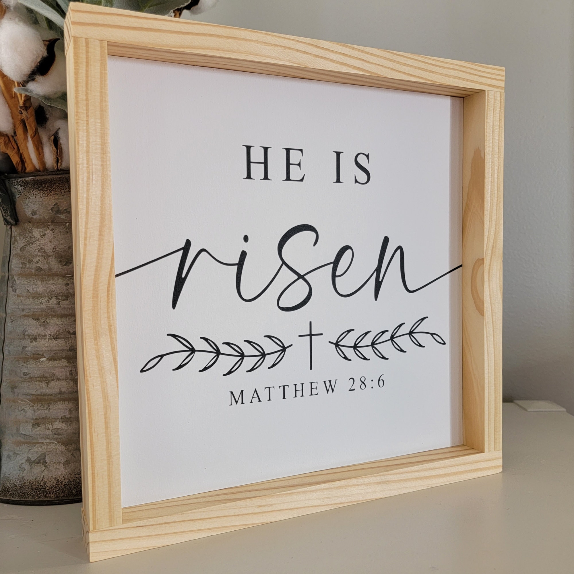 He Ix Risen Sign He is Risen Sign, Resurrection Sign, Farmhouse Easter Sign, Farmhouse ...