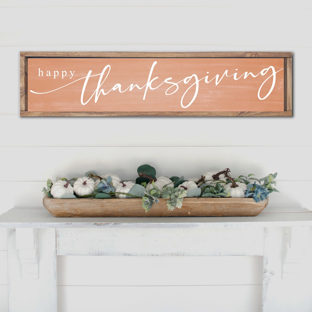 Cartello Decorativo In Legno Happy Thanksgiving – 30x13 Cm Con Corda, Zucca E Tacchino, Per Decorazioni Autunnali Di Portico, Ingresso E Casa - 3