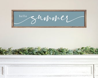 Hello Summer Wood Sign, Modern Farmhouse Summer Front Porch Decor, Summer Entryway Decor, Boho Summer Porch Decor, Summer Wall Art