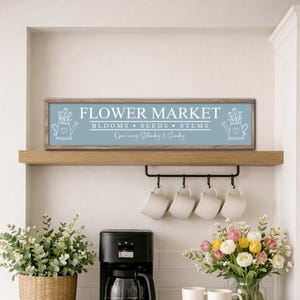 Flower Market Sign, Farmhouse Flower Market Spring Sign, Fresh Cut Flower Market Wood Sign, Entryway Spring Decor, Spring Wall Art Decor 画像 10