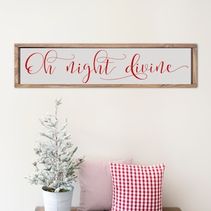Oh Night Divine Christmas Sign, O Night Divine Sign, Farmhouse Christmas Lyric Sign, Christmas Mantle Decor, Christmas Sign Decor