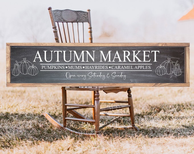 Autumn Market Fall Sign, Fall Market Sign, Rustic Fall Wood Sign, Farmhouse Fall Wood Decor, Fall Sign, Fall Mantle Decor, Autumn Decor
