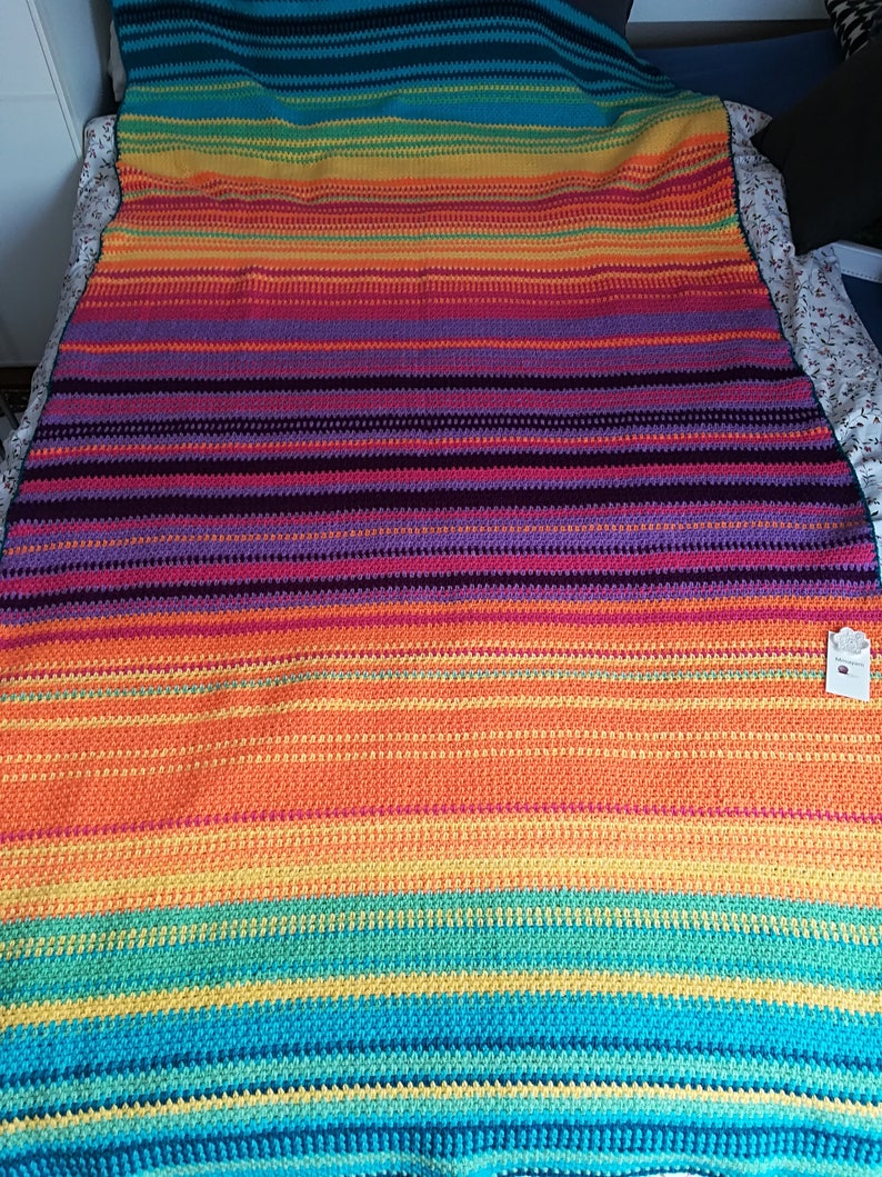 Crochet Blanket/moss Stitchtemperature Afghan/multicolored | Etsy