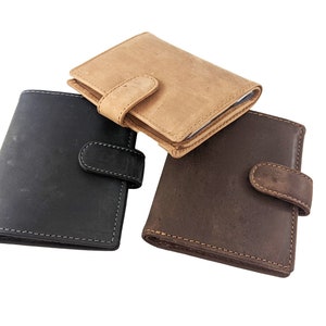 portefeuille porte-cartes en cuir à deux volets au design mince et léger