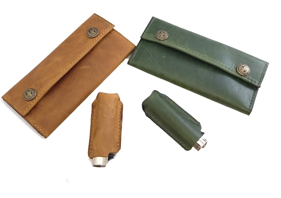 15g tobacco pouch price 12g-15g Capacity MINI LEATHER TOBACCO Pouch + Free Leather Lighter Holder