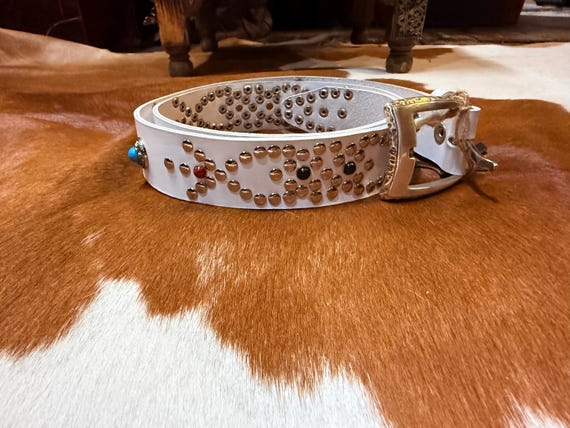 Leather Belt with Gemstones & Studs s-l400.jpg main image 3