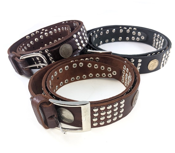 Rare Vintage Unisex Leather Coin Studded Biker, Rock, Gothic  display picture 1