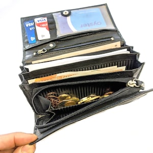 Cartera/embrague de cuero multifuncional grande para mujer