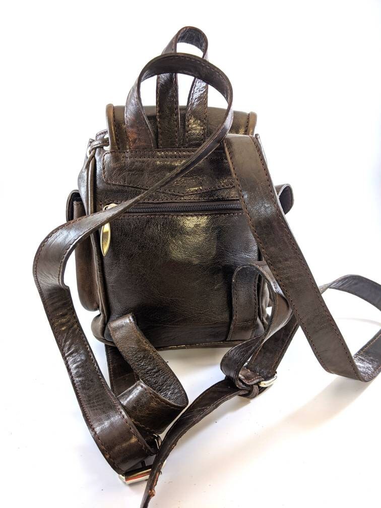 Mini City Organic Leather Backpack Travel Mini Rucksack - Etsy