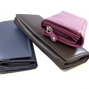 Multifunctional Fold-over Leather Purse for Ladies