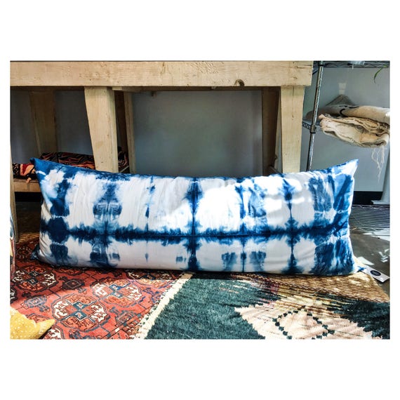 Body Pillow Cover// Indigo Shibori Tie Dye// Pregnancy Pillow Etsy