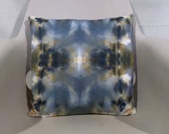 16 inch Throw Pillows | Grey and Golden Tan | Hand Dyed