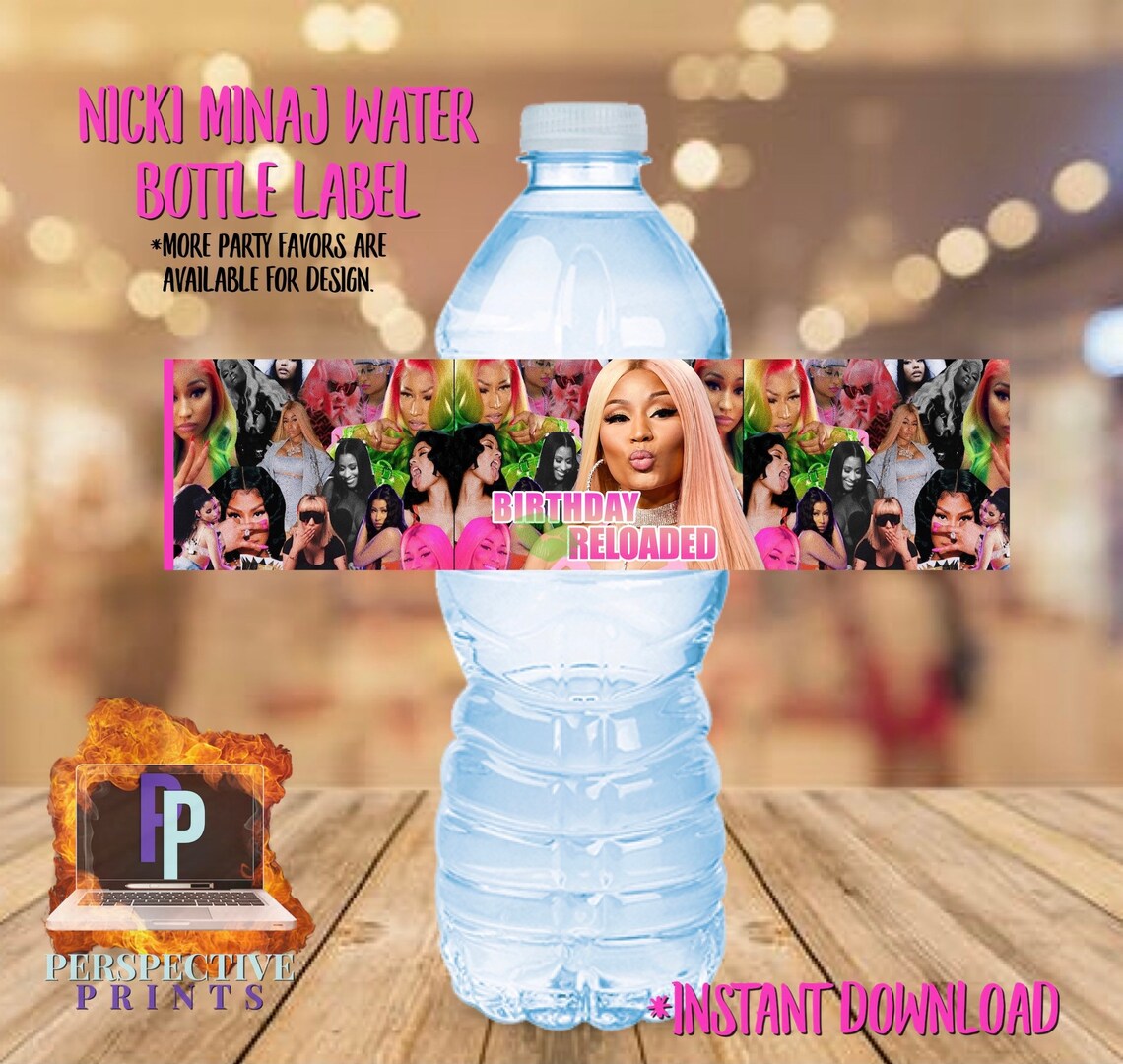 Nicki Minaj Water Bottle Labels Water Bottle Label Nicki Etsy