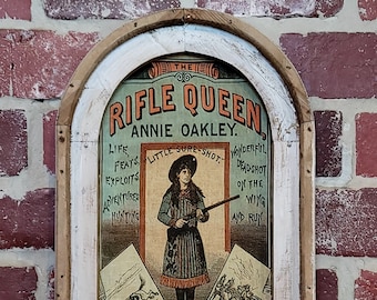 Framed Vintage Wild West Wall Print Annie Oakley Western Framed Art Vintage Rodeo Cowgirl Southwestern Decor Cowboy Decor Retro Wall Decor