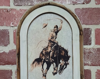 Retro Western Wall Decor Nostalgia Western Framed Art Vintage Cowboy Rustic Southwestern Art Cowboy Wall Decor Retro Wall Decor Rodeo Cowboy