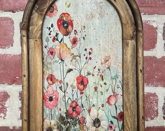 Wildflower Field Landscape Dark Academia Floral Wall Art Dark Cottagecore Floral Vintage Botanical Wall Decor Moody Flower Art Wall Tapestry