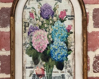Arch Frame French Country Wall Art Farmhouse House Decor French Floral Decor Vintage Decor Hydrangeas Botanical Spring Wall Art Tapestry