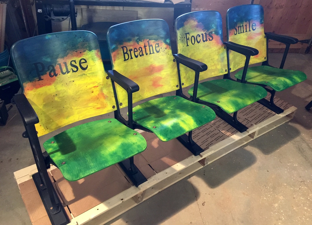 SOLD Set of Vintage Theatre Chairs Theater Chairs Theatre Etsy