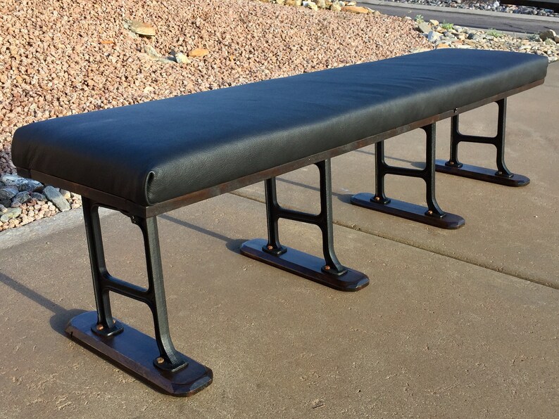 Sold Accepting Custom Orders Leather Ottoman With Cast Iron Etsy
