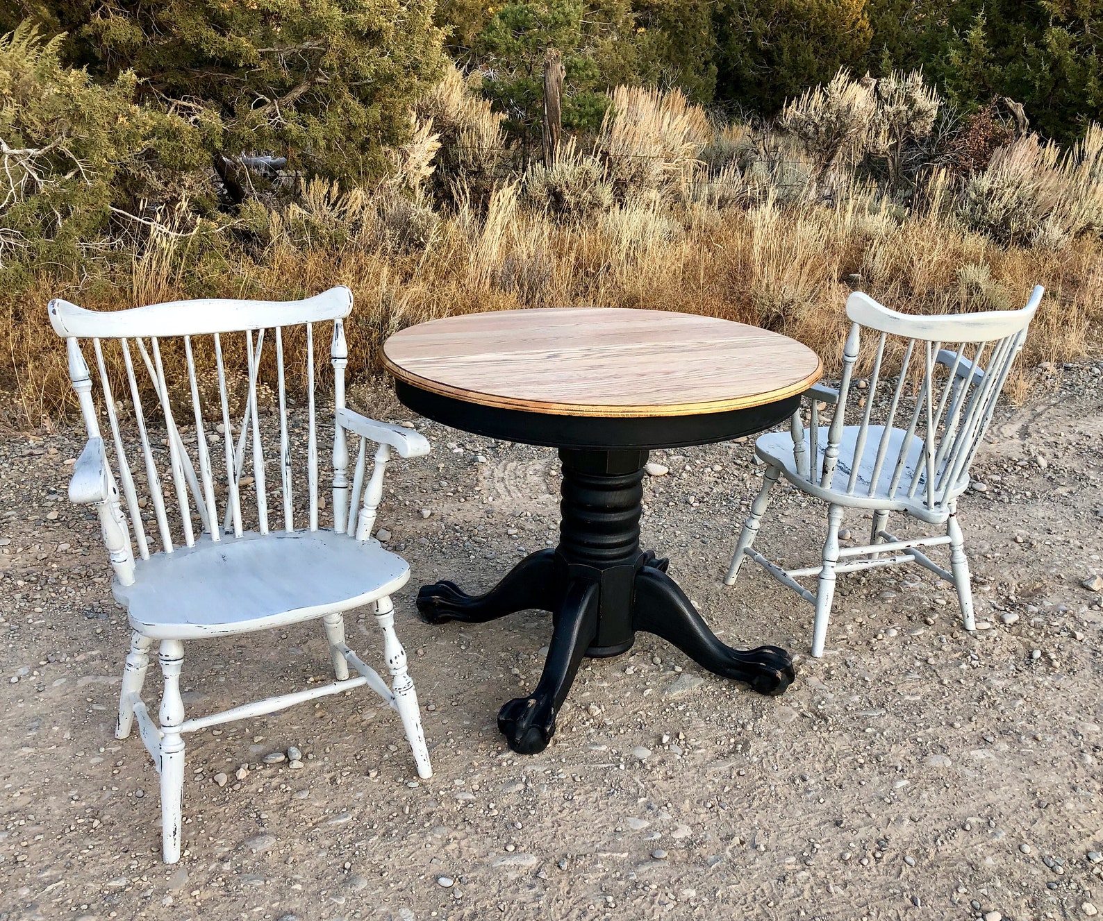Claw Foot Dining Room Table and Two Chairs Oak Table Set Of | Etsy