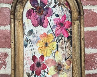 Arch Frame Watercolor Wildflower Field Landscape Summer Flowers Floral Wall Art Whimsical Cottagecore Botanical Wall Decor Moody Flower Art