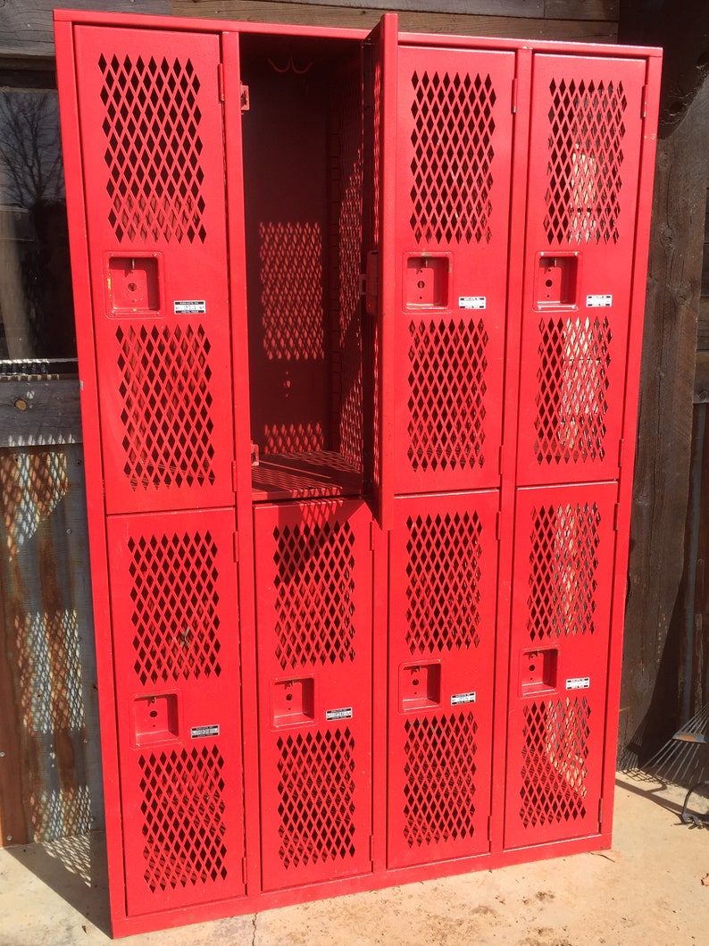 Red Gym Lockers School Lockers Imdustrial Metal Etsy