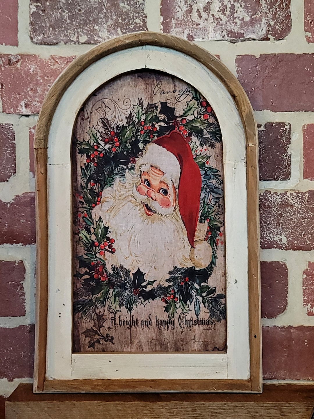 Vintage Santa Wall Art Christmas Wall Decor Santa Christmas Wall Art